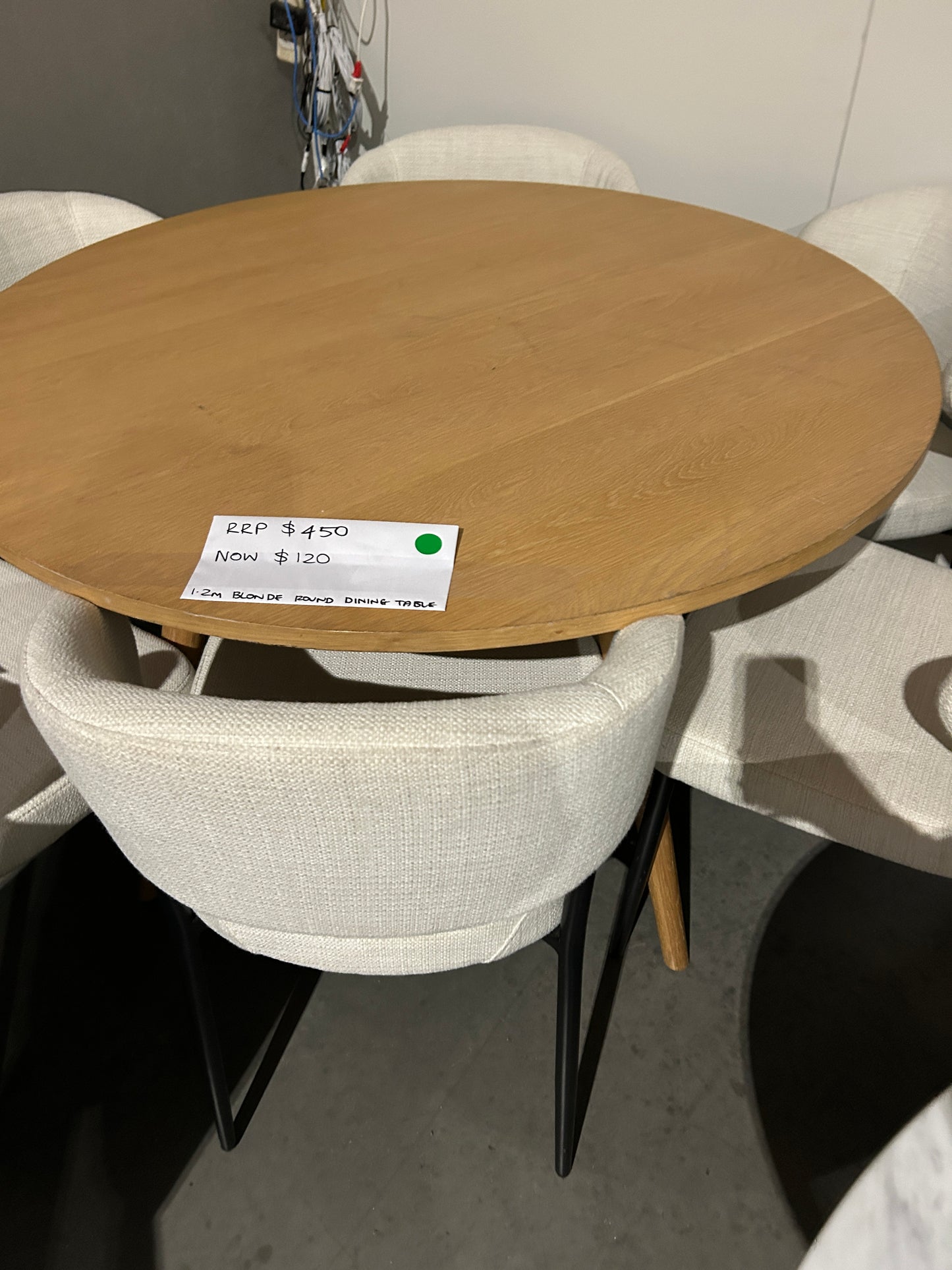 SMALL BLONDE DINING TABLE 1.2m