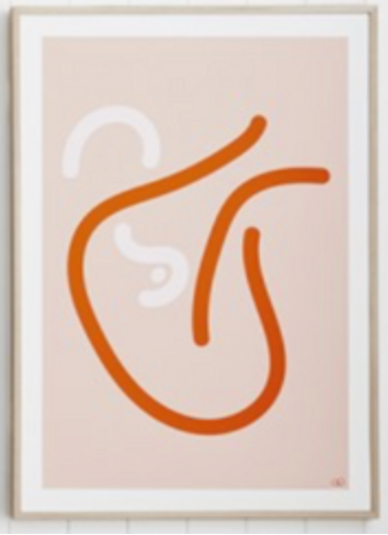ORIGINAL CAROLINE WALLS NUDE ONE (WHITE FRAME) COND - L 630 X W 440
