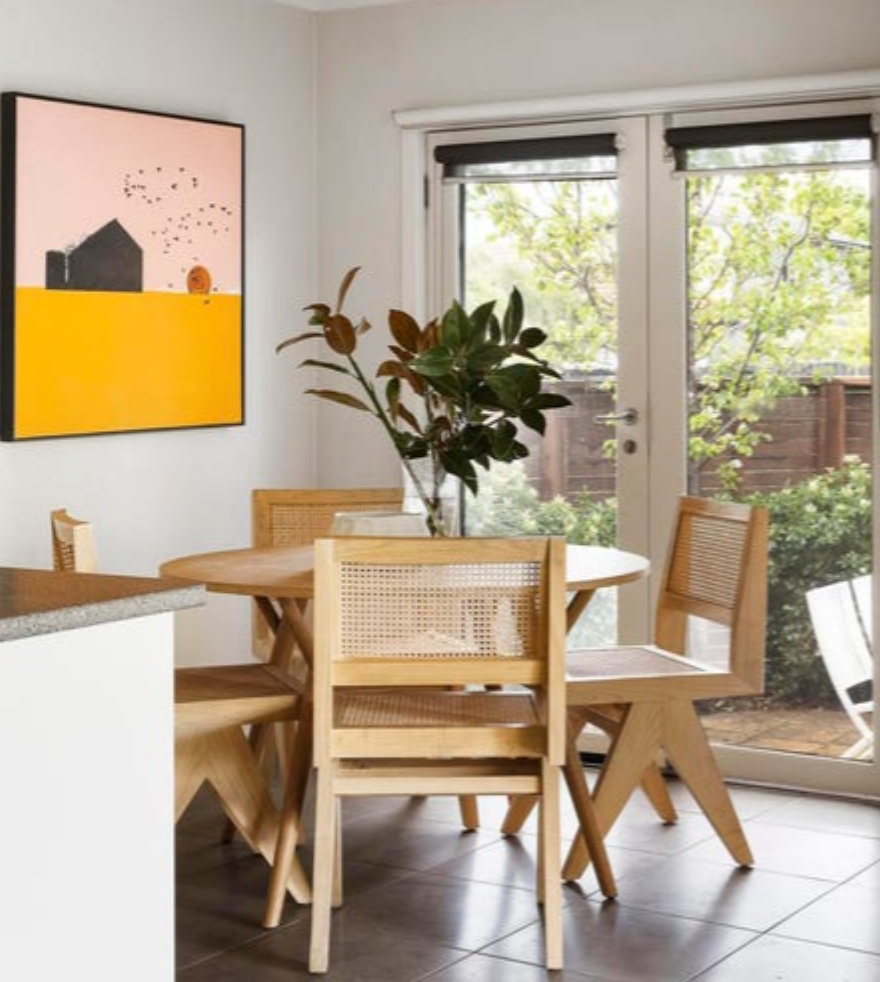 SMALL BLONDE DINING TABLE 1.2m