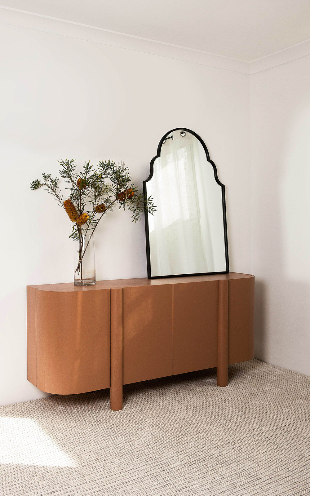FLOWERED ARCH MIRROR SMALL